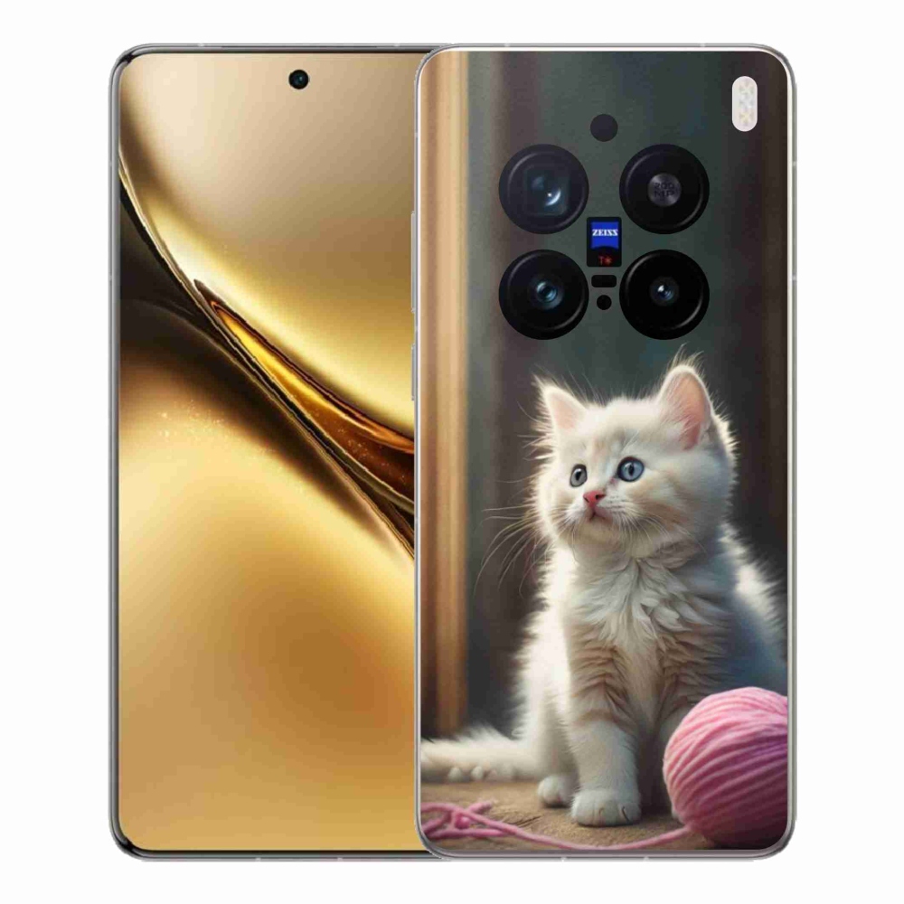 Zselés borítás mmCase a Vivo X200 Pro 5G készülékhez - fehér cica 2