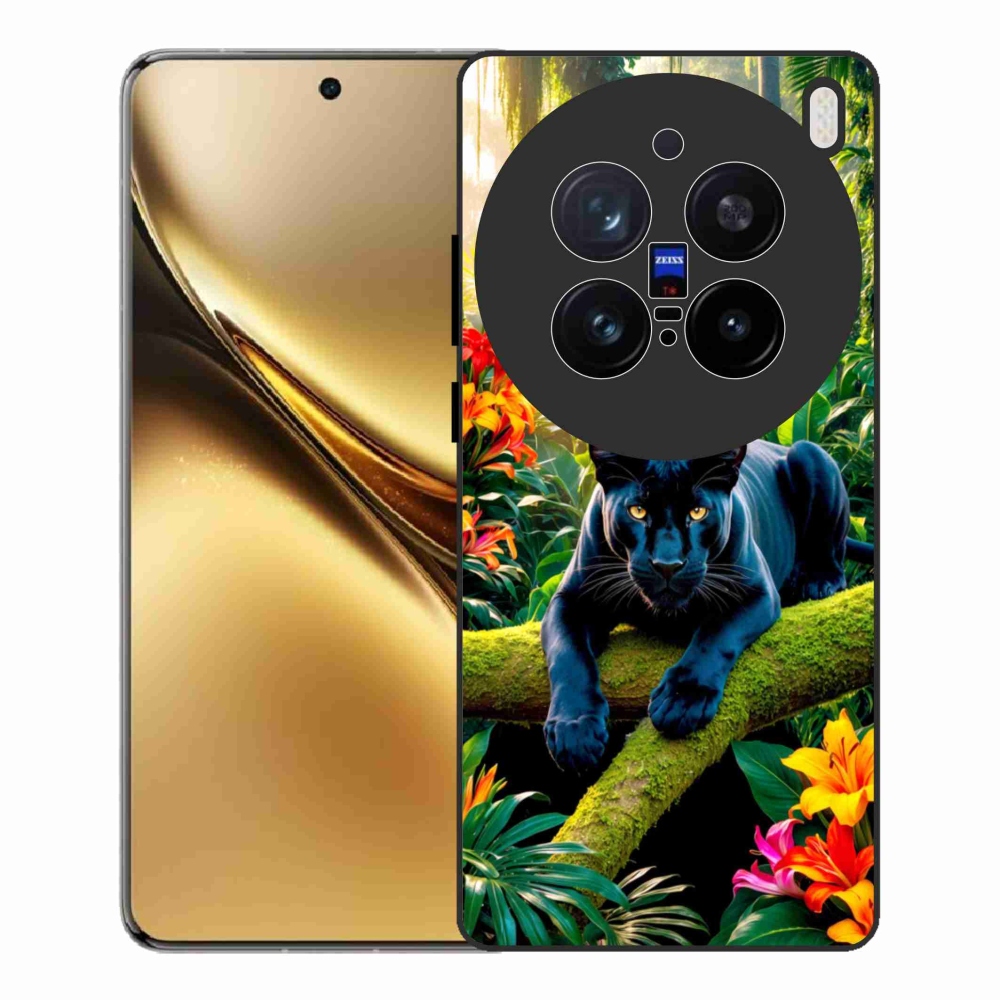 Gél borítás mmCase a Vivo X200 Pro 5G-hez - fekete párduc a dzsungelben