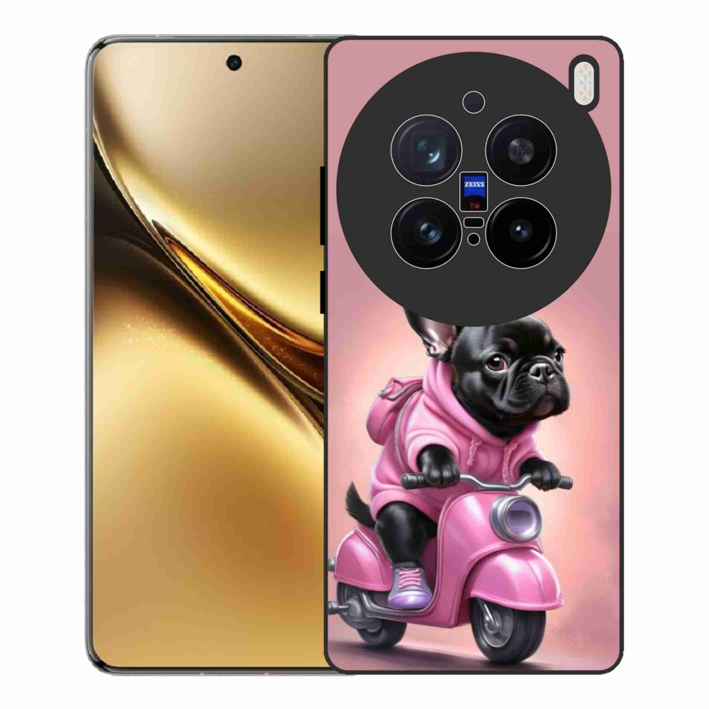Zselés borítás mmCase a Vivo X200 Pro 5G-hez - Francia bulldog egy robogón