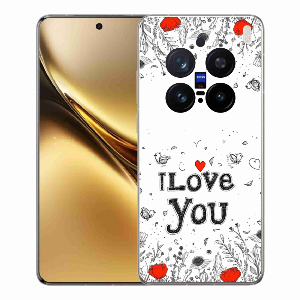 Gél borítás mmCase a Vivo X200 Pro 5G készülékhez - I love you fehér háttérrel