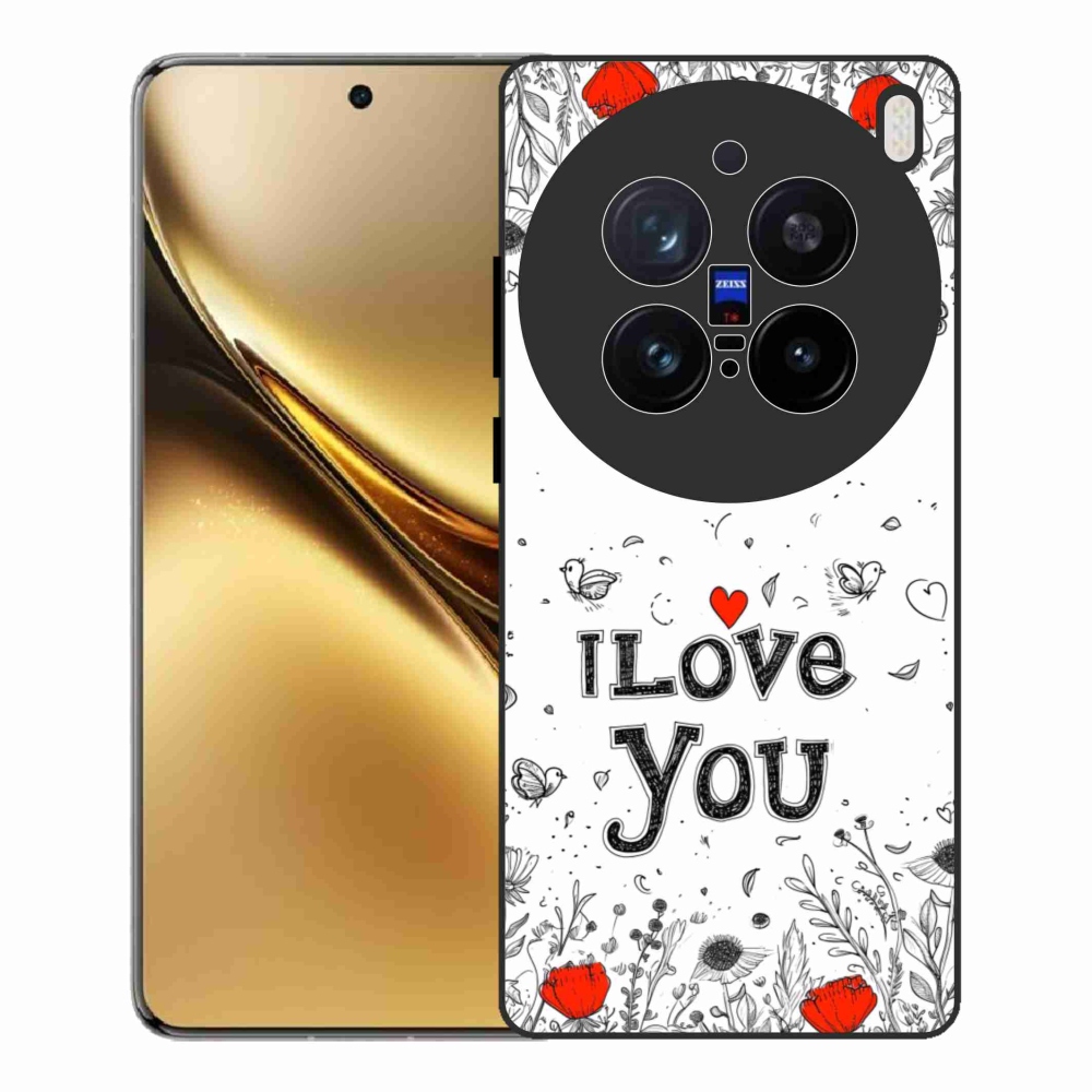 Gél borítás mmCase a Vivo X200 Pro 5G készülékhez - I love you fehér háttérrel