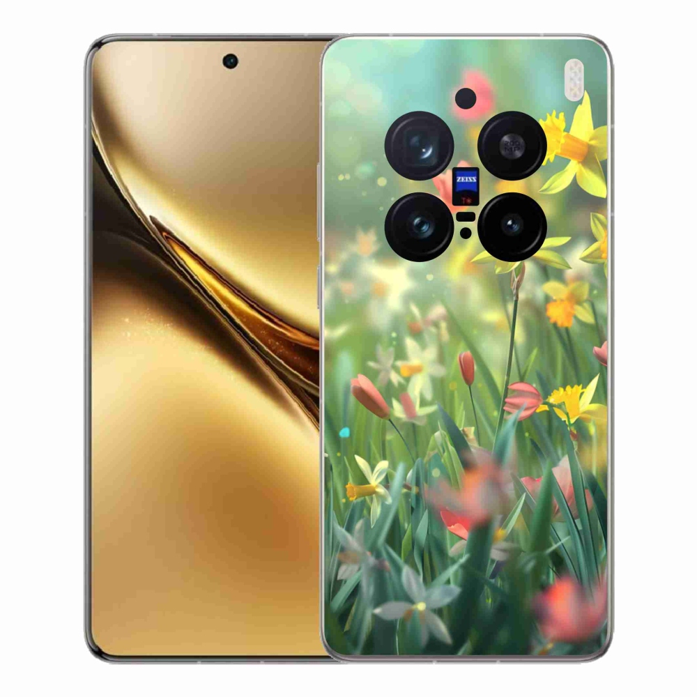 Zselés borítás mmCase a Vivo X200 Pro 5G készülékhez - tavaszi virágok