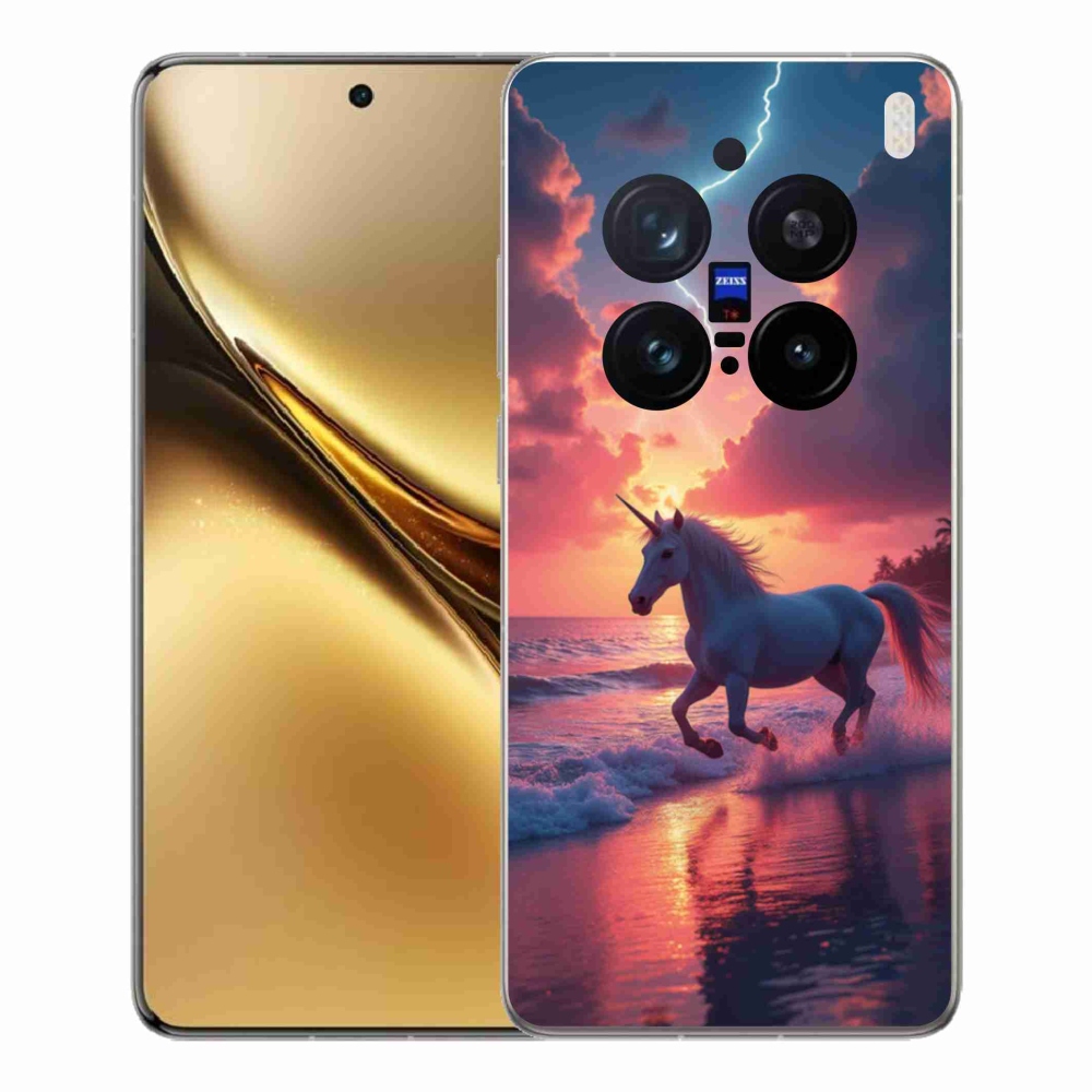 Gél borítás mmCase a Vivo X200 Pro 5G készülékhez - egyszarvú a tengerparton