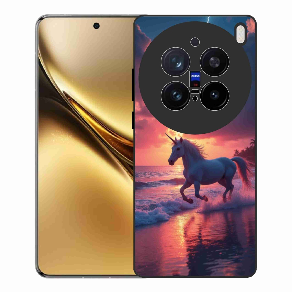 Gél borítás mmCase a Vivo X200 Pro 5G készülékhez - egyszarvú a tengerparton