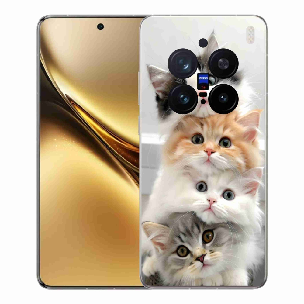 Zselés borítás mmCase a Vivo X200 Pro 5G készülékhez - macska csokorba csomagolva