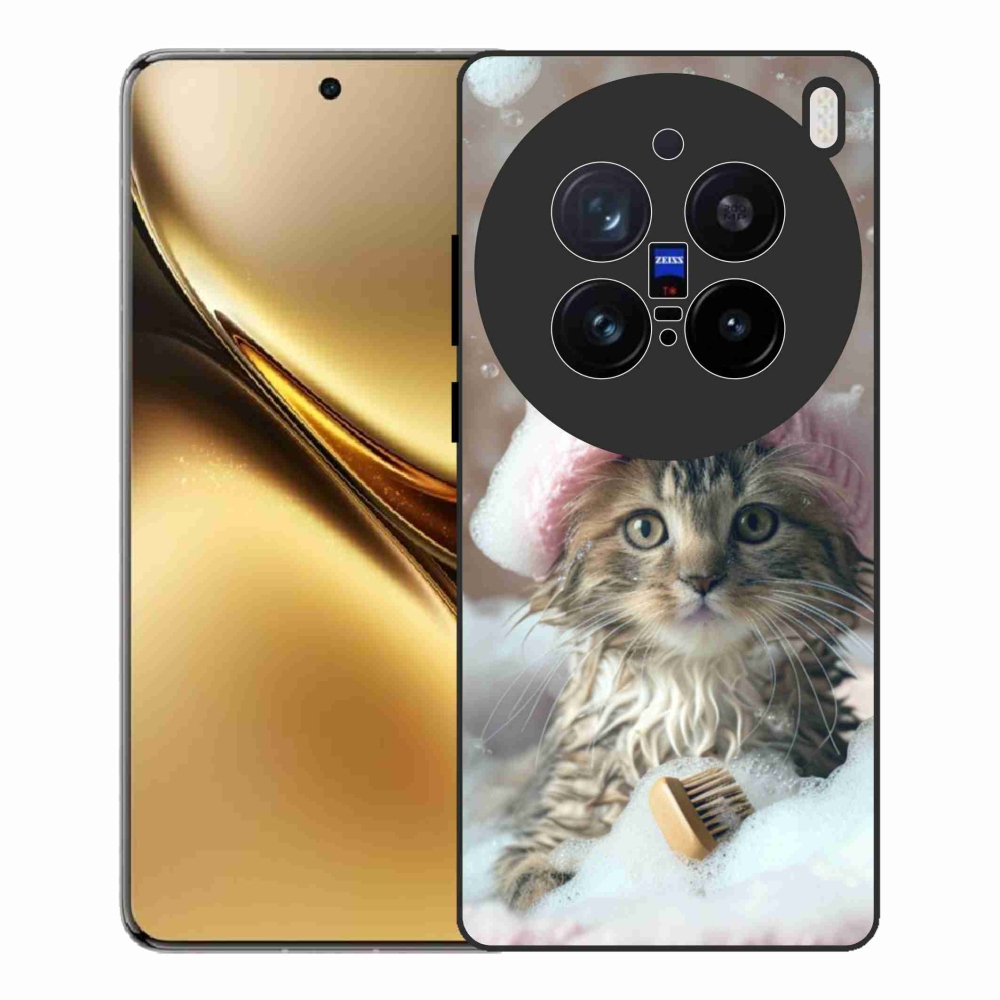 Zselés borítás mmCase a Vivo X200 Pro 5G-hez - cica és fürdő