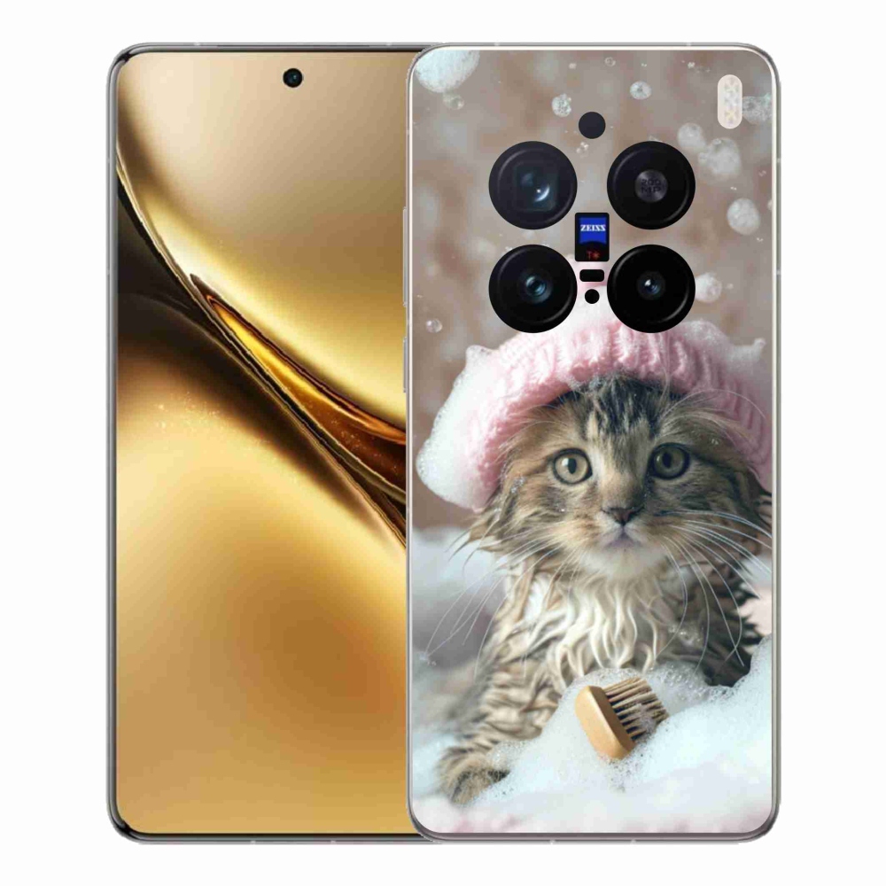 Zselés borítás mmCase a Vivo X200 Pro 5G-hez - cica és fürdő
