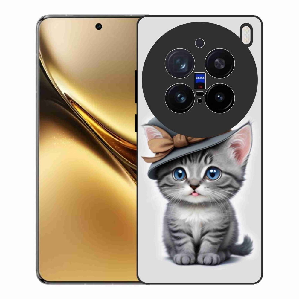 Zselés borítás mmCase a Vivo X200 Pro 5G készülékhez - cica sapkával