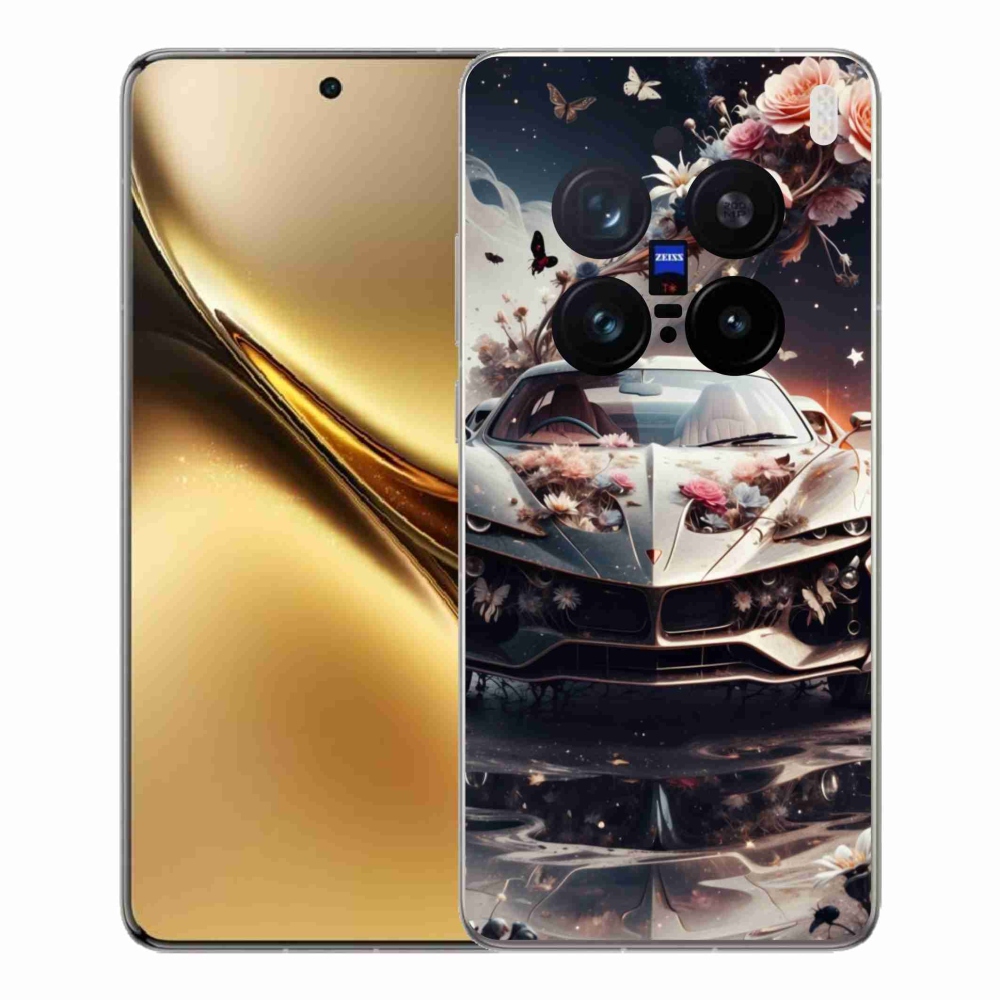 Zselés borítás mmCase a Vivo X200 Pro 5G-hez - virágos sportkocsihoz