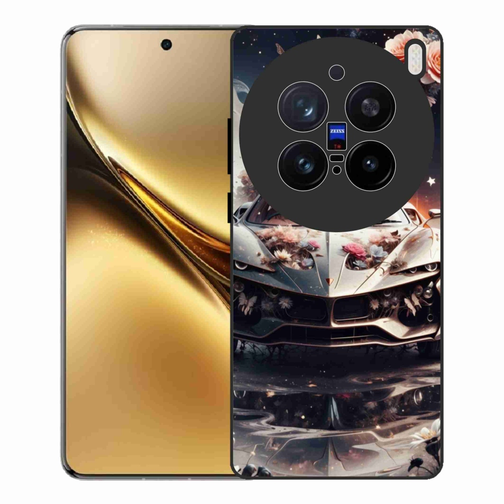 Zselés borítás mmCase a Vivo X200 Pro 5G-hez - virágos sportkocsihoz