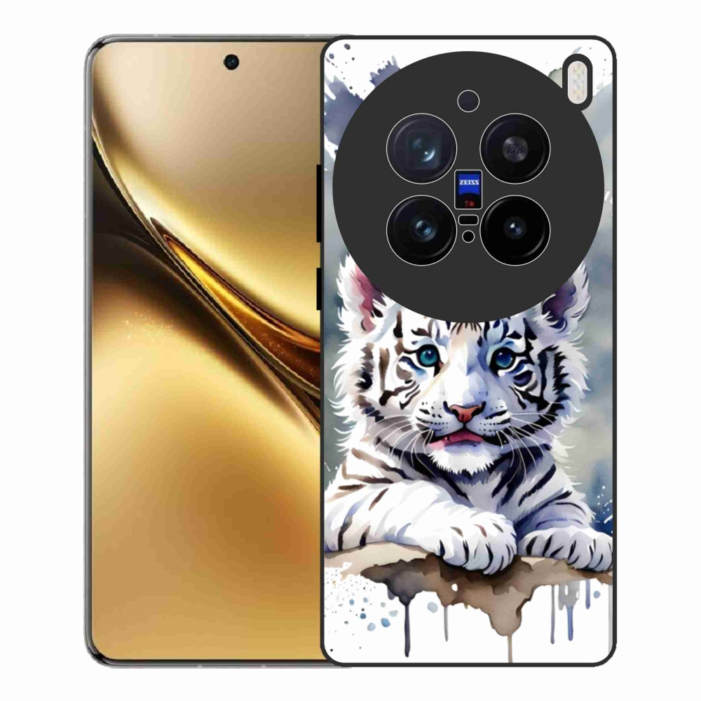 Gél borítás mmCase a Vivo X200 Pro 5G készülékhez - fehér tigriskölyök