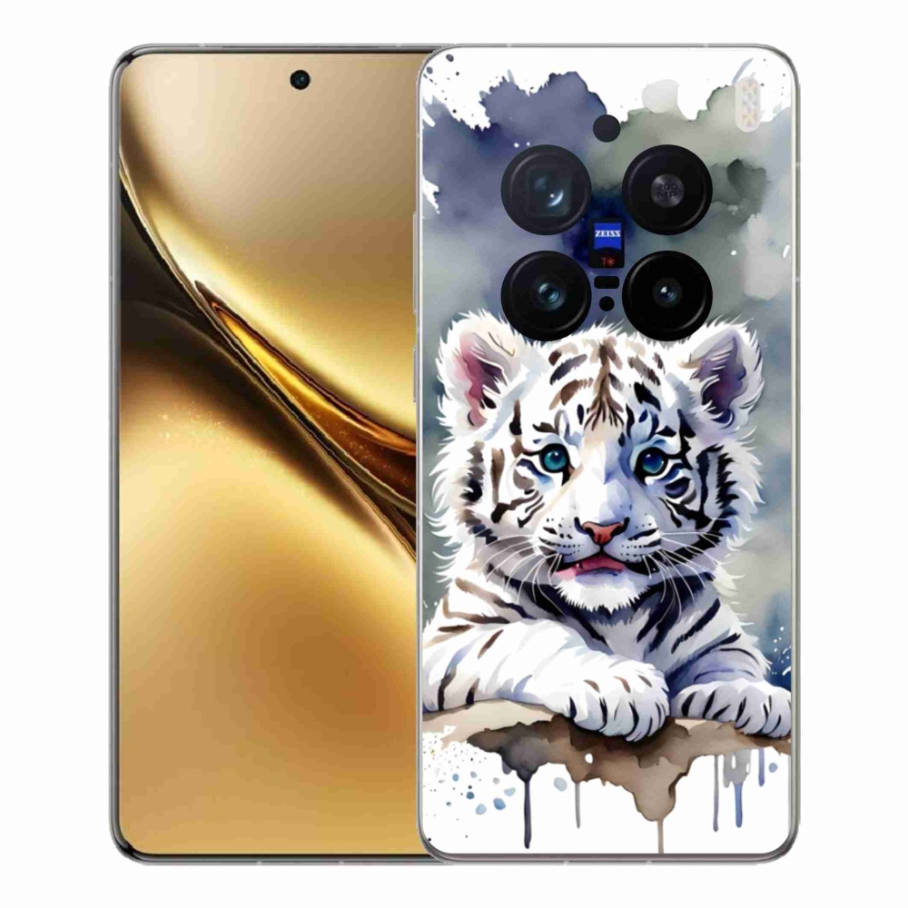 Gél borítás mmCase a Vivo X200 Pro 5G készülékhez - fehér tigriskölyök
