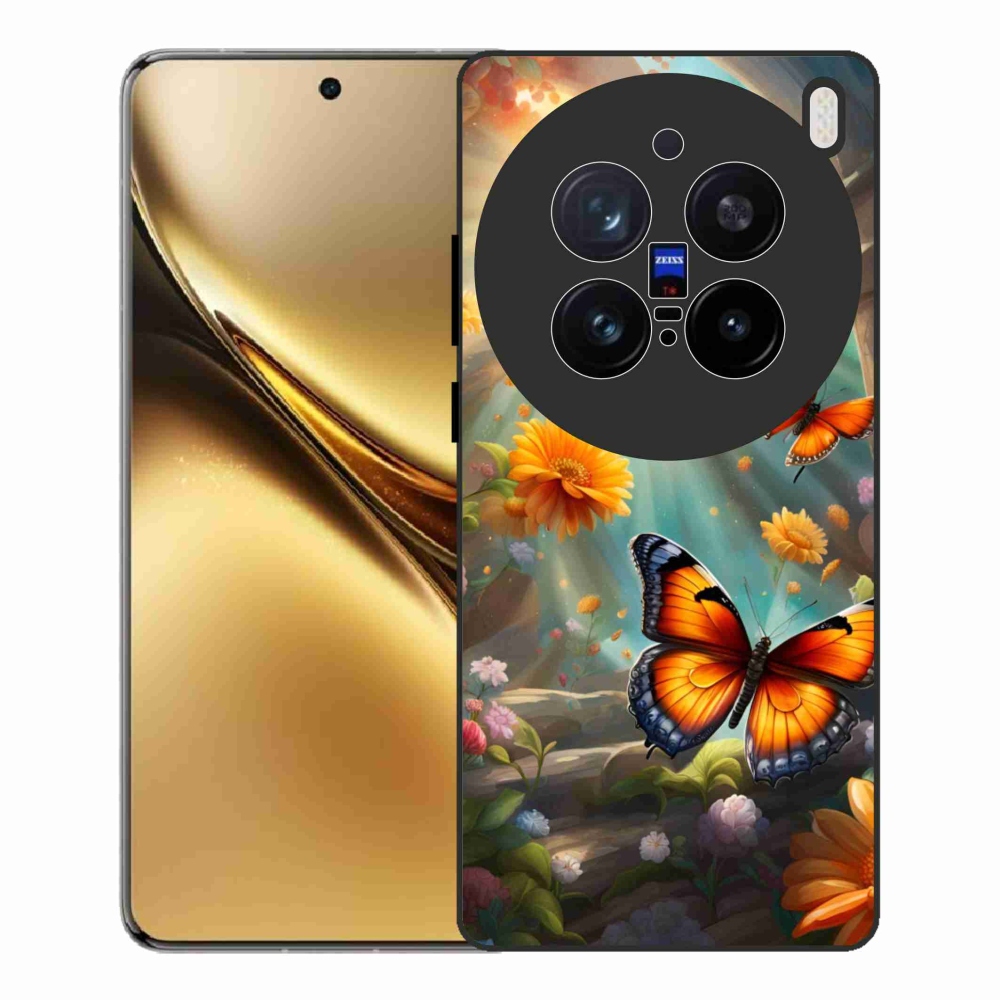Zselés borítás mmCase a Vivo X200 Pro 5G készülékhez - pillangókert 2