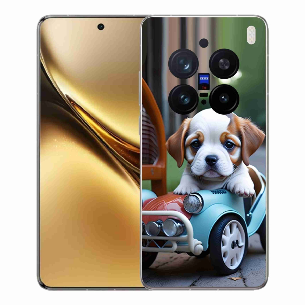 mmCase géltok a Vivo X200 Pro 5G-hez – kiskutya retro autóban
