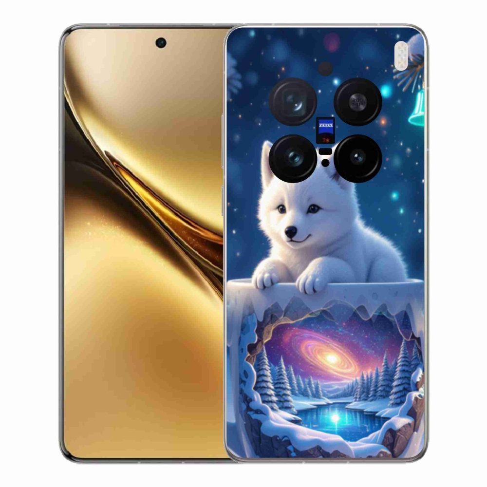 Gél borítás mmCase a Vivo X200 Pro 5G készülékhez - Karácsonyi kölyökkutyakölyök