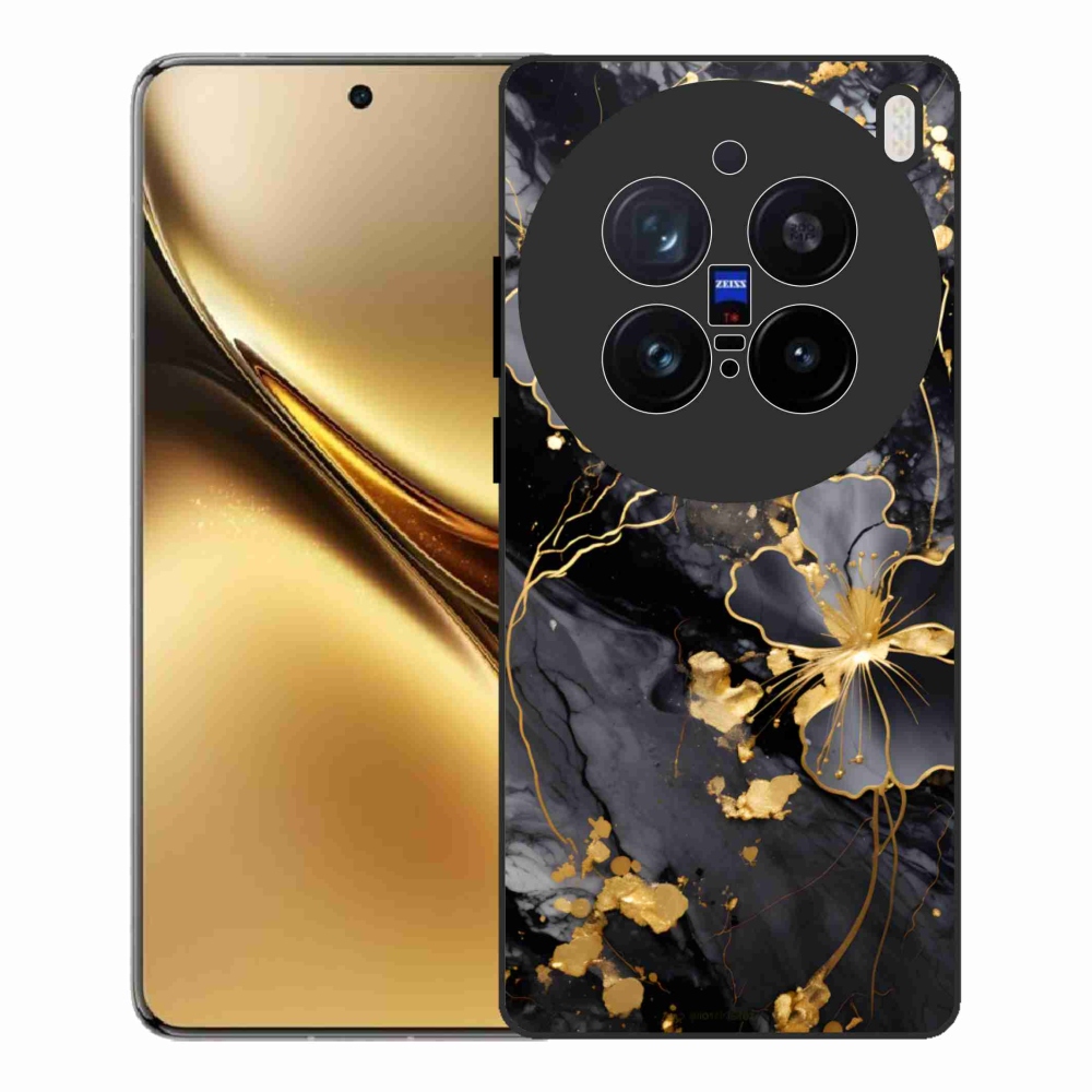 Zselés borítás mmCase a Vivo X200 Pro 5G készülékhez - arany virágok