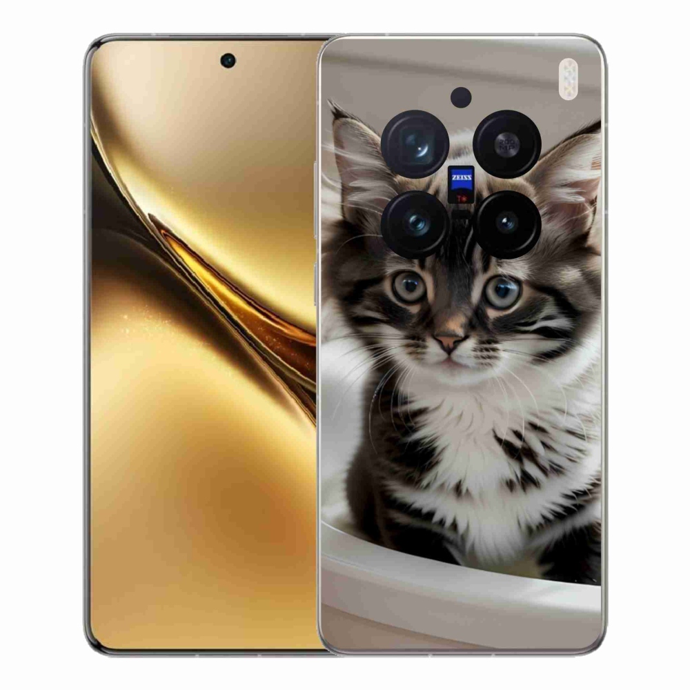 Zselés borítás mmCase a Vivo X200 Pro 5G készülékhez - kíváncsi cica