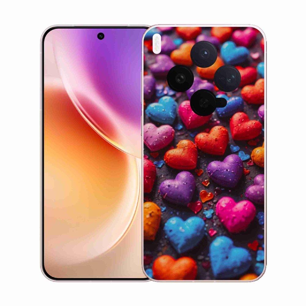 Zselés borítás mmCase a Vivo X300 5G készülékhez - színes szív