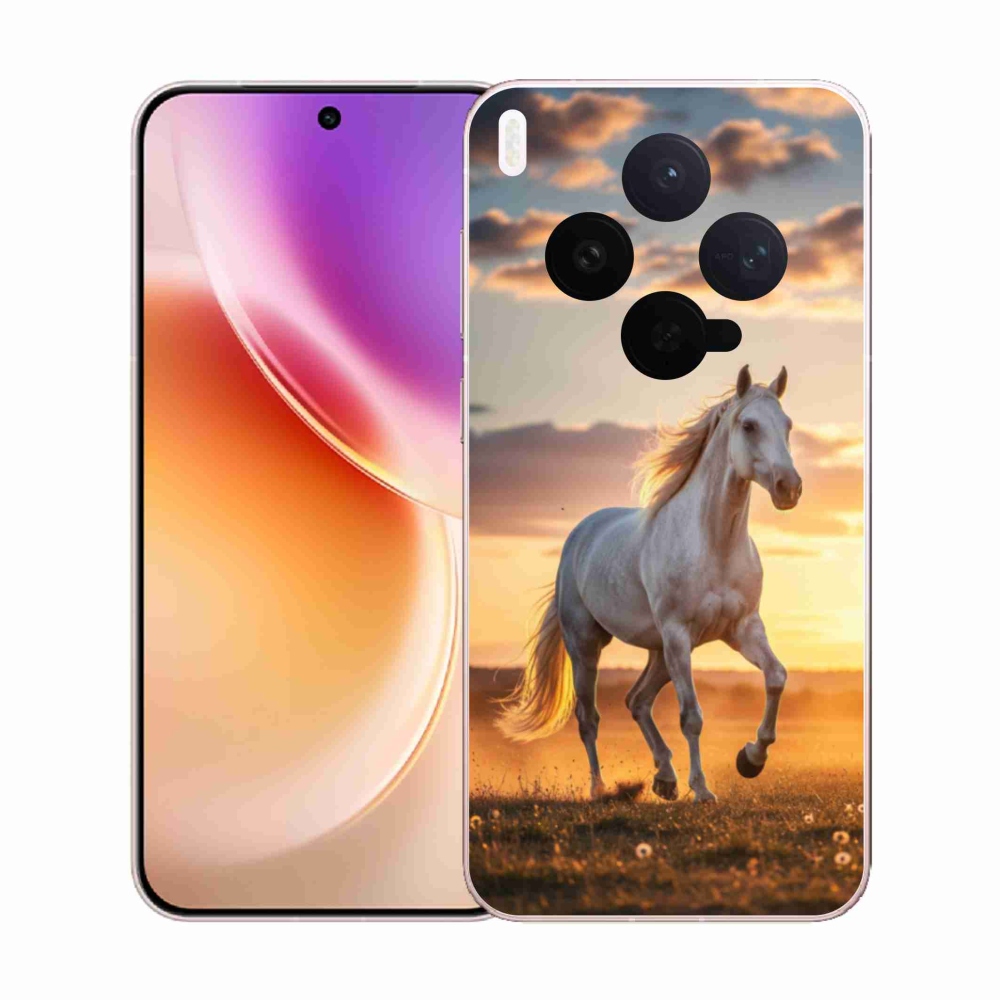 Zselés borítás mmCase a Vivo X300 5G-n - futó fehér ló 2