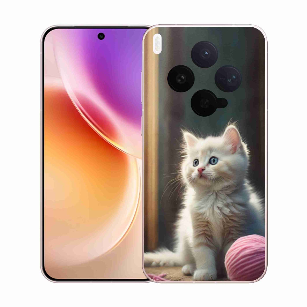 Zselés borítás mmCase a Vivo X300 5G készülékhez - fehér cica 2