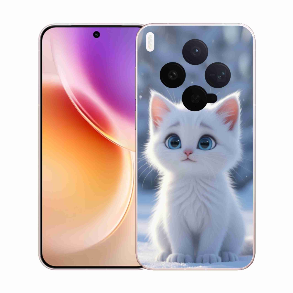 Zselés borítás mmCase a Vivo X300 5G készülékhez - fehér cica 3