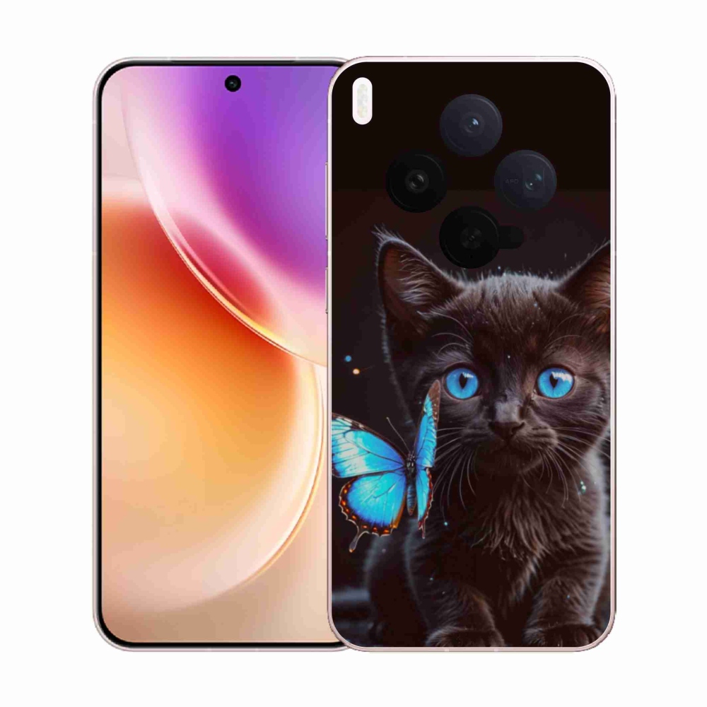 Zselés borítás mmCase a Vivo X300 5G készülékhez - fekete cica 3