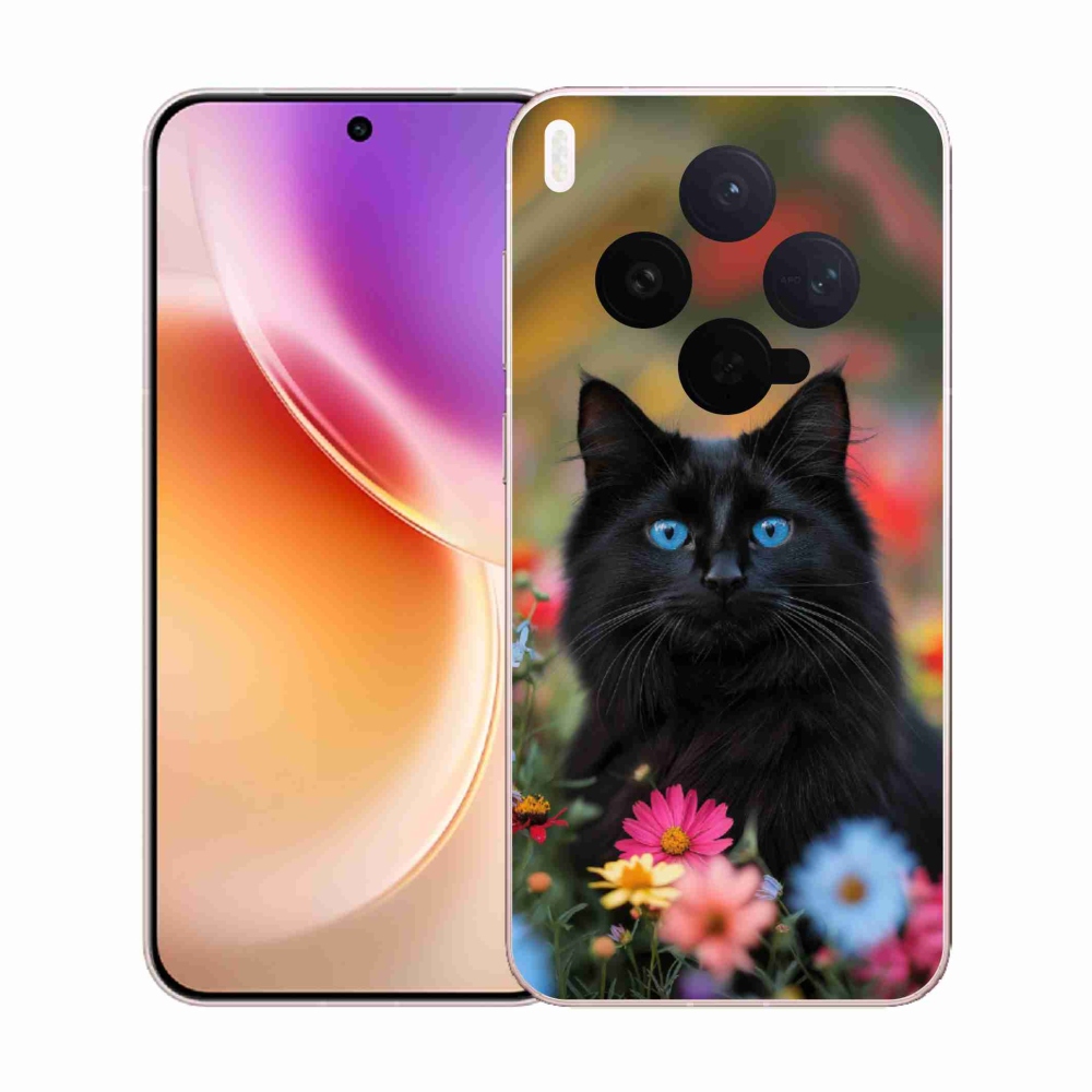 Zselés borítás mmCase a Vivo X300 5G készülékhez - fekete cica 4