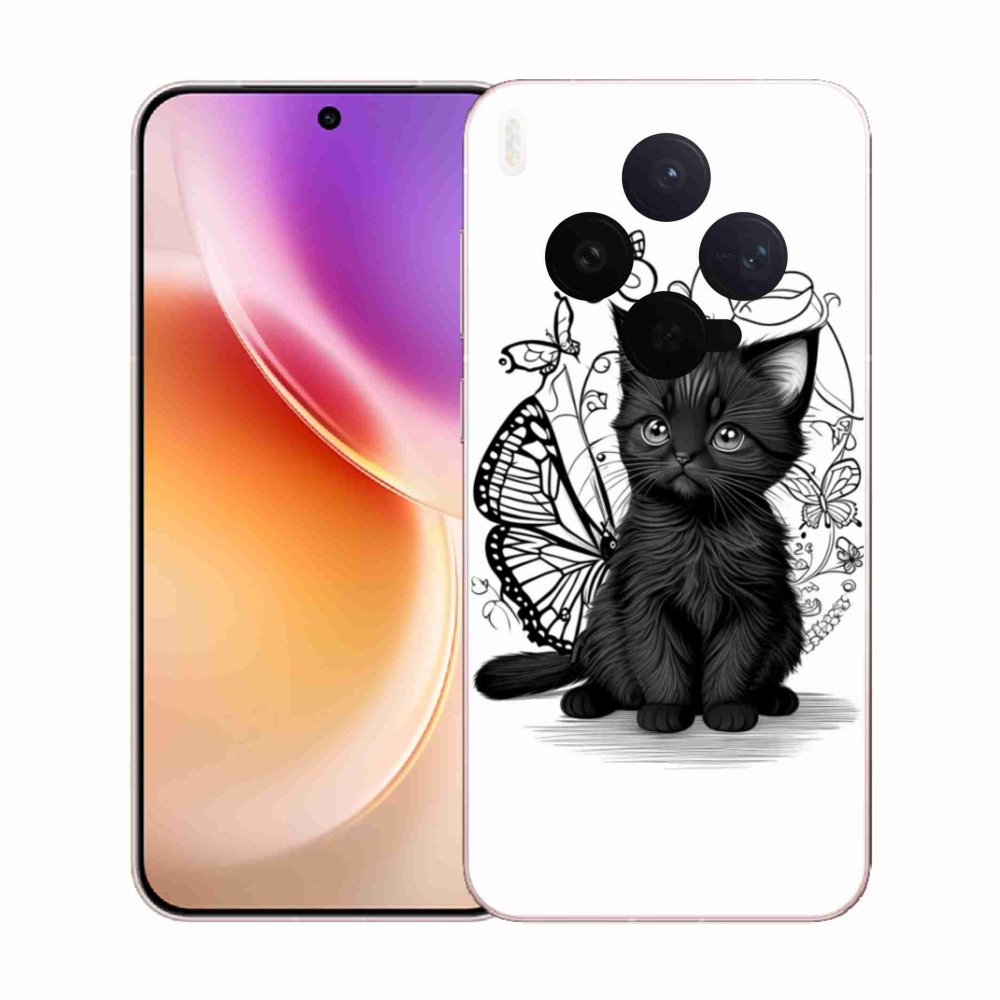 Zselés borítás mmCase a Vivo X300 5G készülékhez - fekete cica