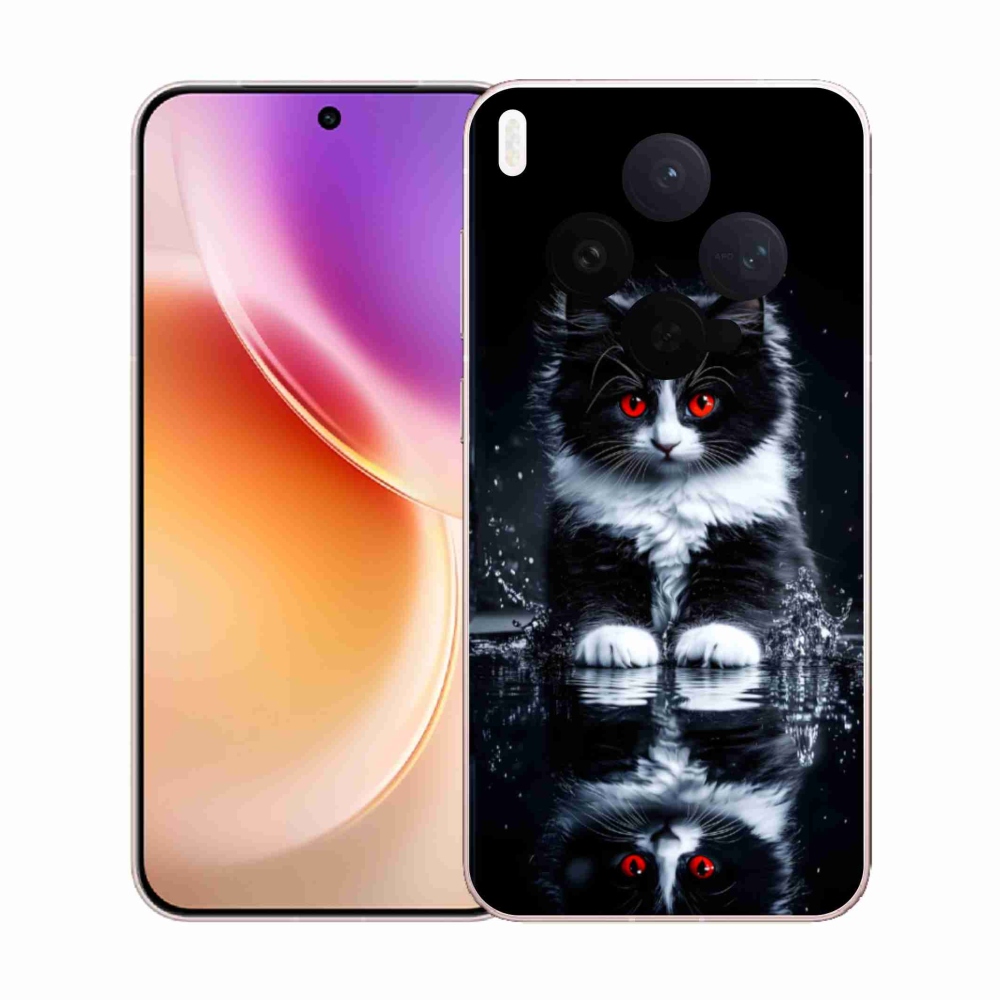 Gél borítás mmCase a Vivo X300 5G-re - fekete-fehér cica