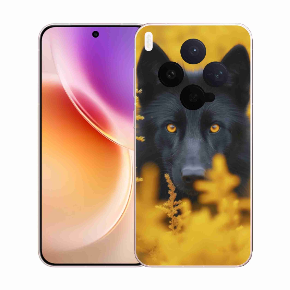 Gél védőburkolat mmCase Vivo X300 5G - fekete farkas 2