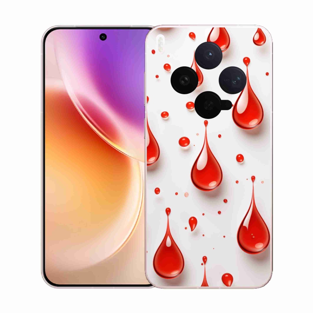 Zselés borítás mmCase a Vivo X300 5G-hez - piros cseppek