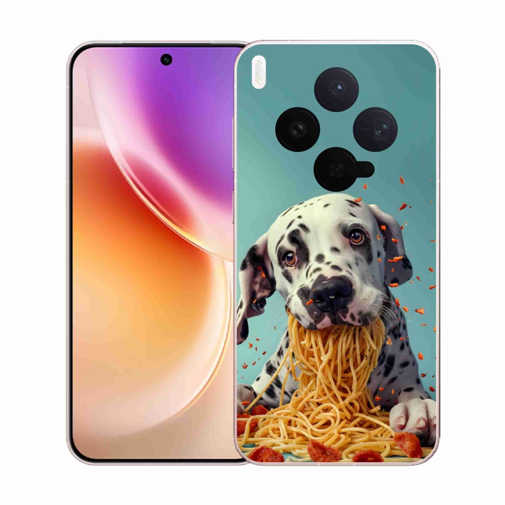 Zselés borítás mmCase a Vivo X300 5G-hez - Dalmát és spagetti