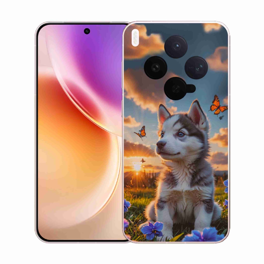 Gél borítás mmCase a Vivo X300 5G-n - husky naplementében