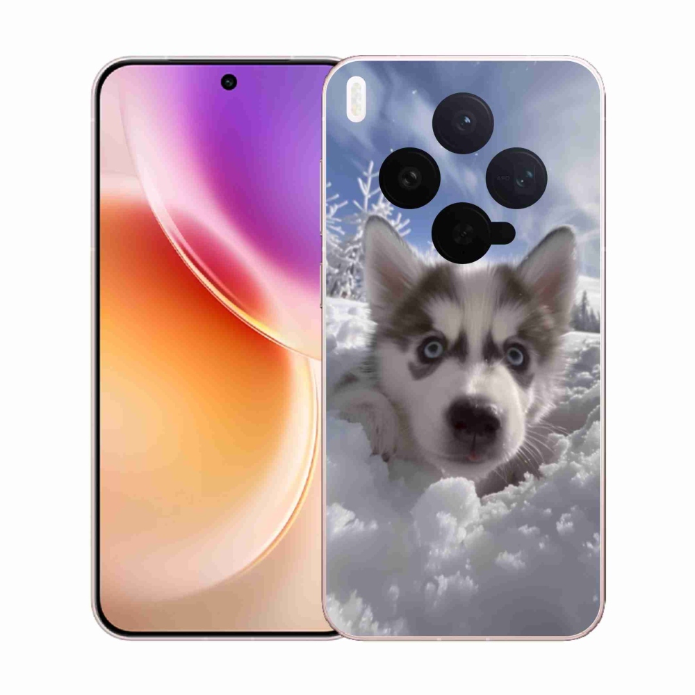 Gél borítás mmCase a Vivo X300 5G-hez - husky a hóban
