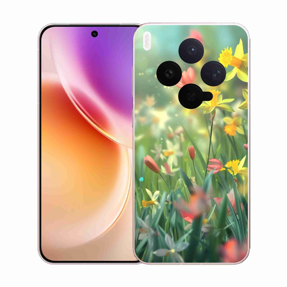 Zselés borítás mmCase a Vivo X300 5G-hez - tavaszi virágok