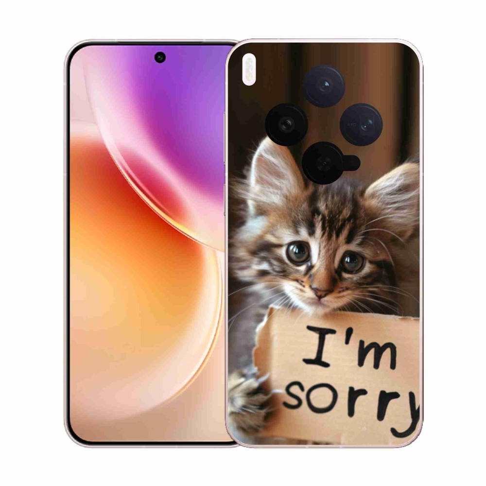 Zselés borítás mmCase a Vivo X300 5G-hez - macska bocsánatkérése