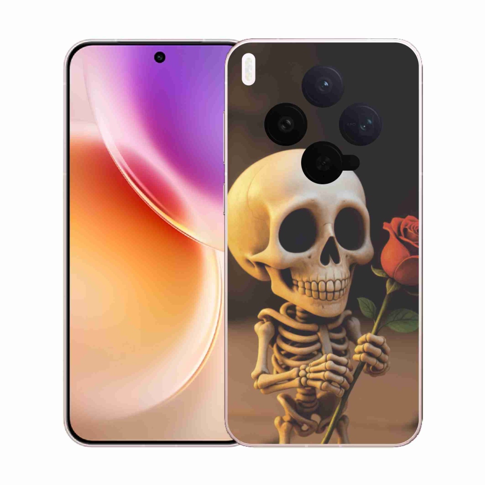 Zselés borítás mmCase a Vivo X300 5G-hez - csontváz rózsával