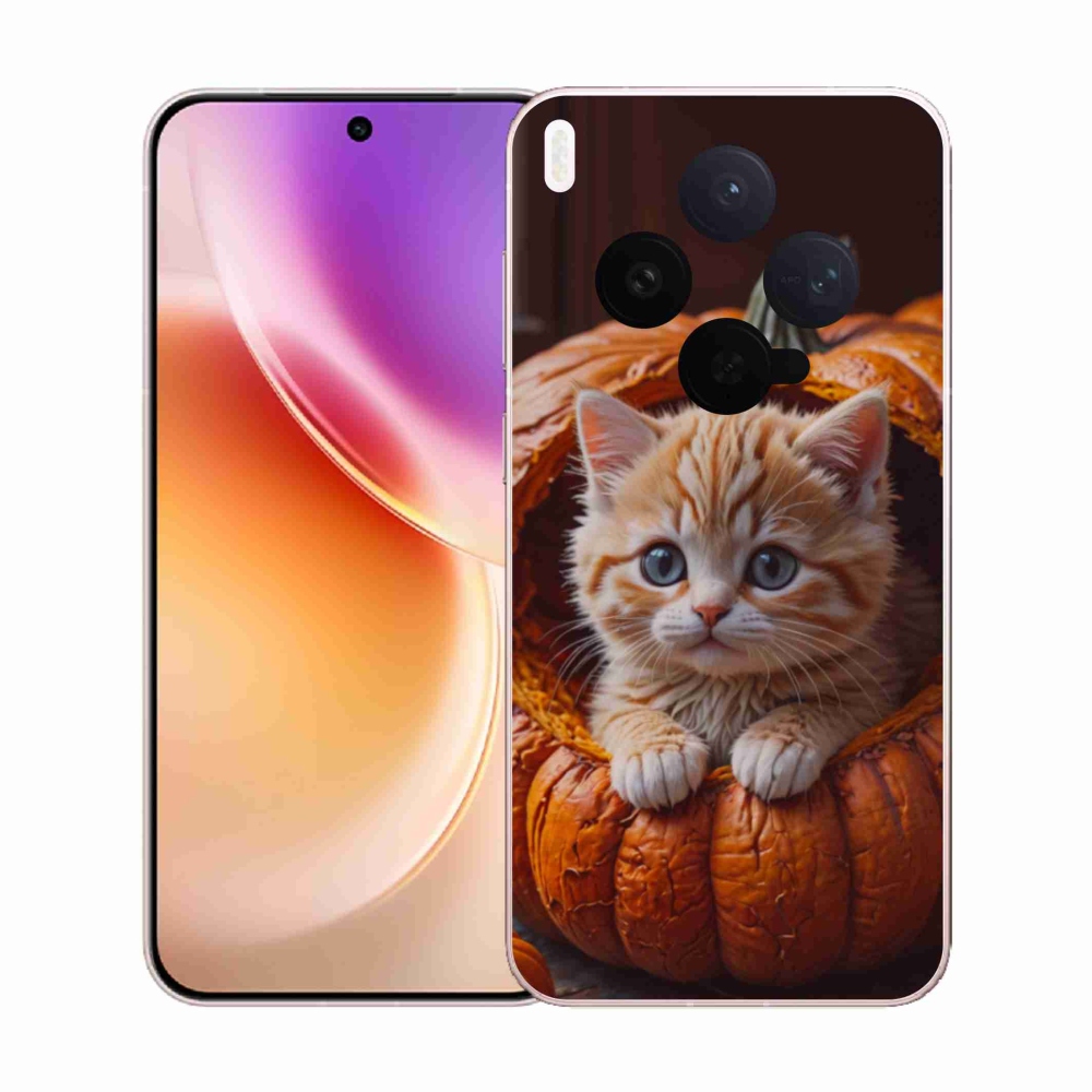 Zselés borítás mmCase a Vivo X300 5G készülékhez - cica és tök 2