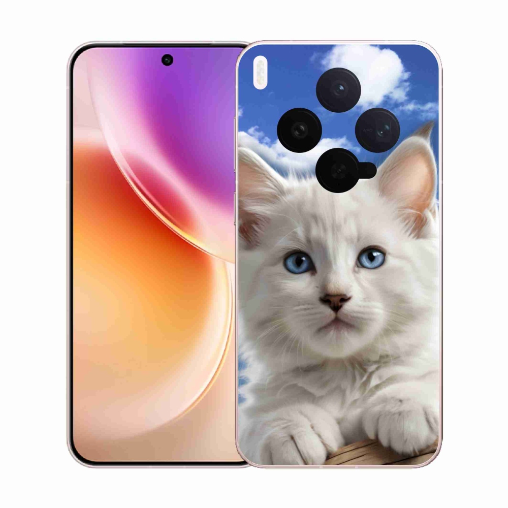 Zselés borítás mmCase a Vivo X300 5G készülékhez - cica és felhők