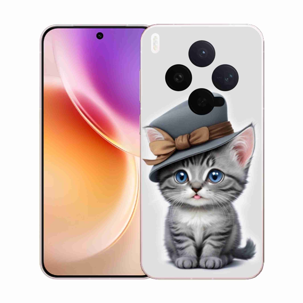 Zselés borítás mmCase a Vivo X300 5G-hez - cica sapkával