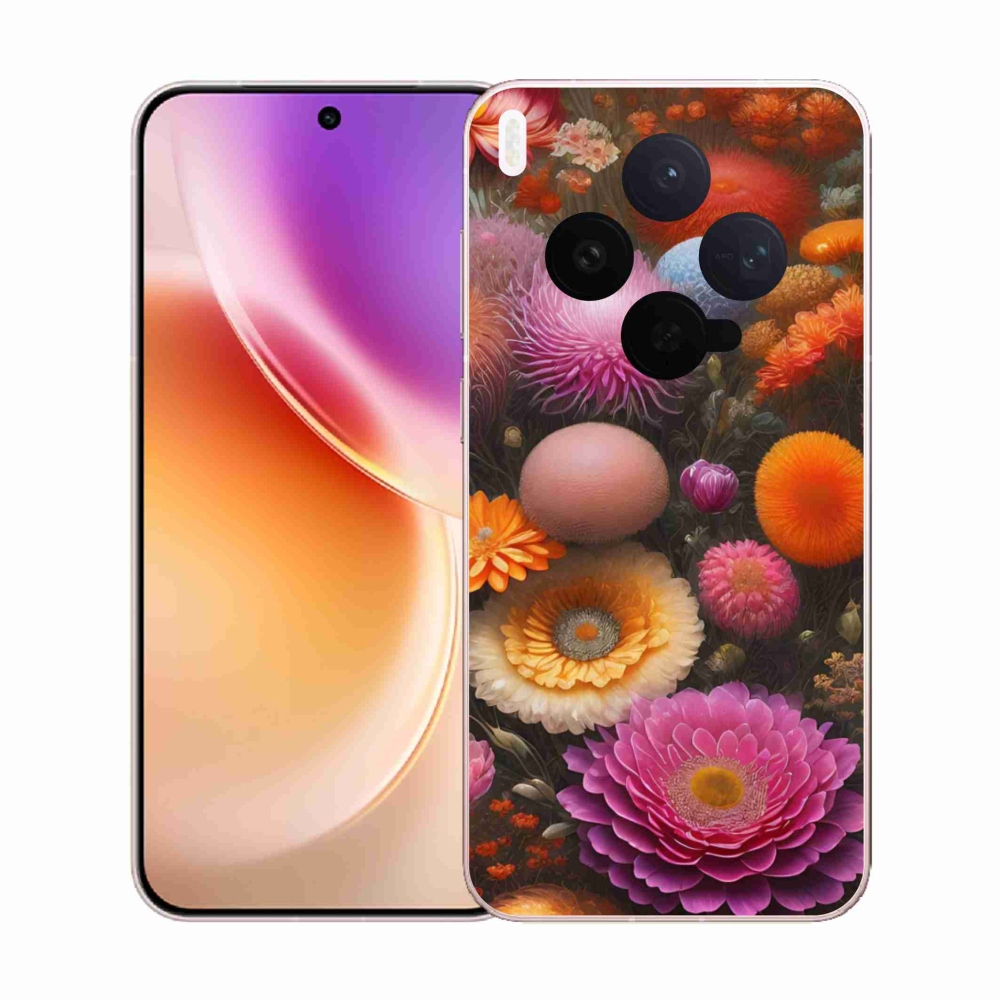 Gél borító mmCase a Vivo X300 5G-hez - virágos kompozíció