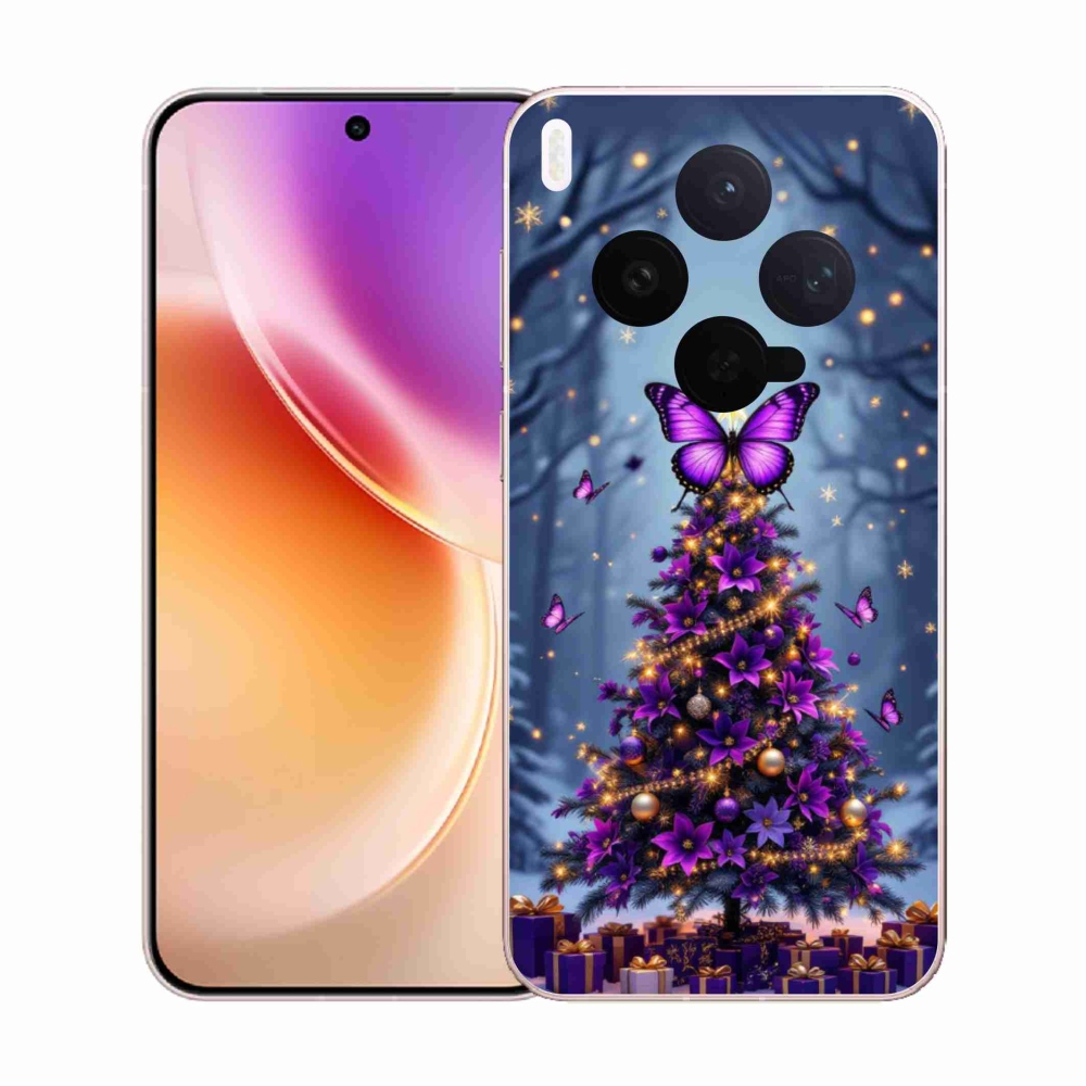 Gél borítás mmCase a Vivo X300 5G-hez - pillangó karácsonyfa