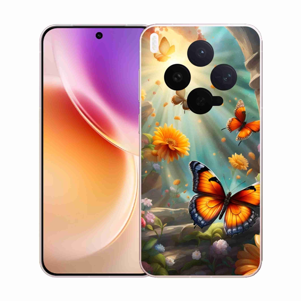 Zselés borítás mmCase a Vivo X300 5G-hez - pillangókert 2