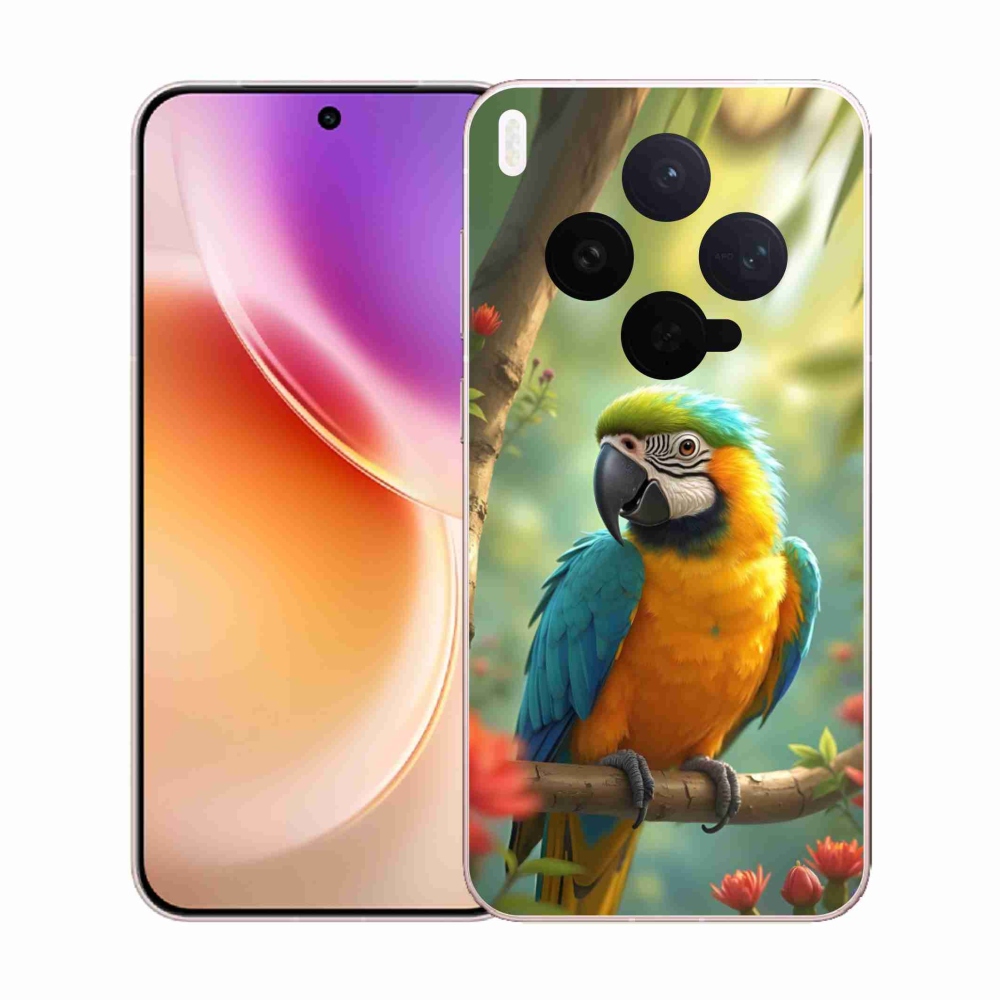 Zselés borítás mmCase a Vivo X300 5G készülékhez - papagáj ara kék és sárga