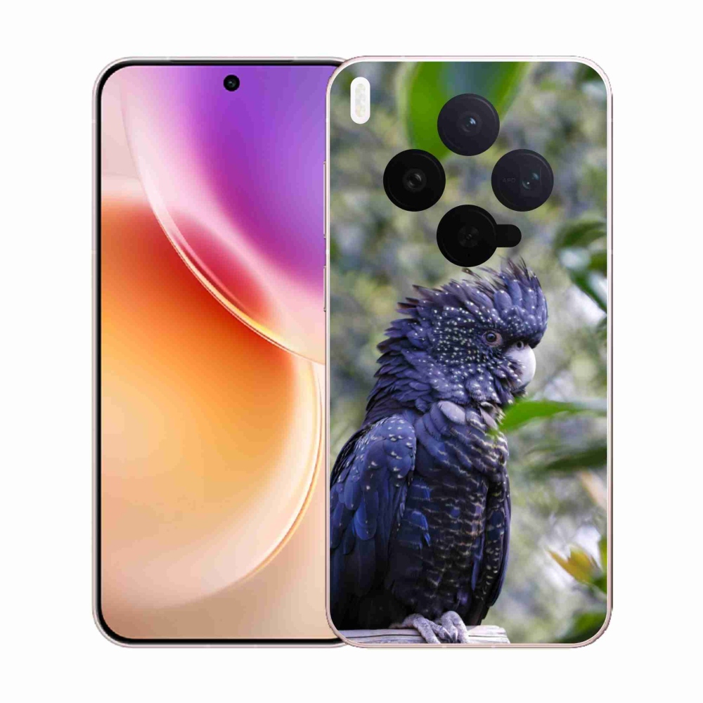 Zselés borítás mmCase a Vivo X300 5G készülékhez - papagáj kakadu fekete