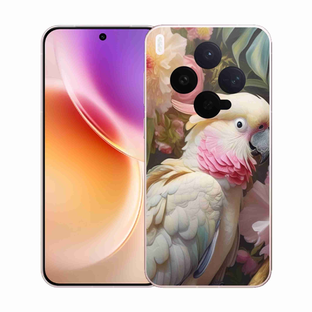 Zselés borítás mmCase a Vivo X300 5G készülékhez - papagáj kakadu rózsaszín 2