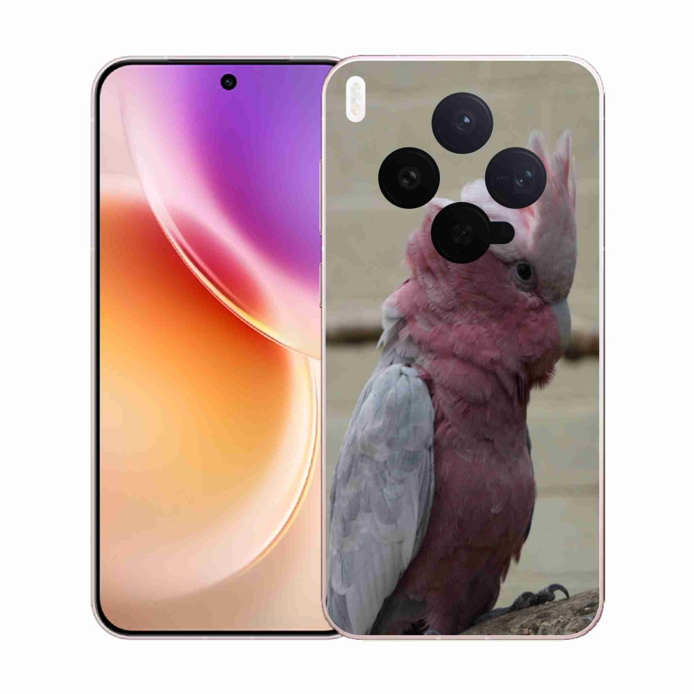 Zselés borítás mmCase a Vivo X300 5G készülékhez - papagáj kakadu rózsaszínű