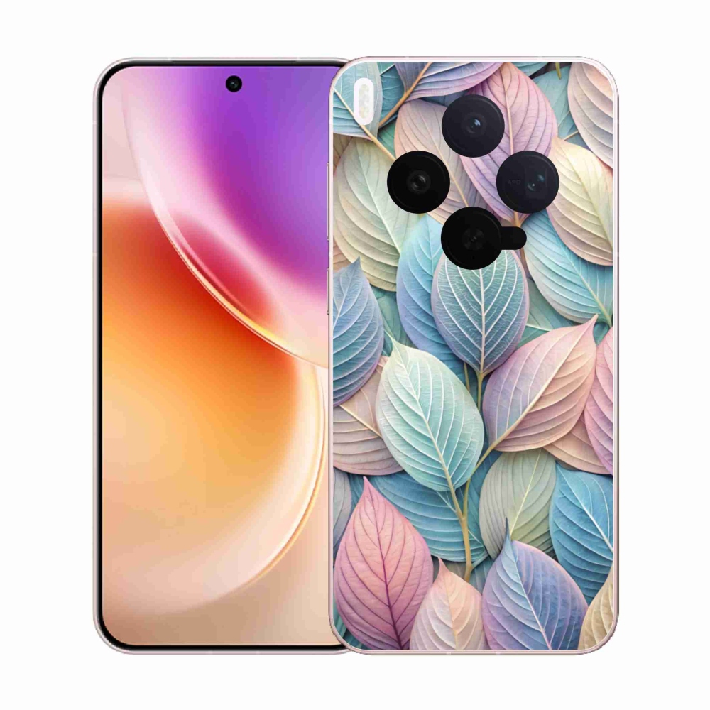 Zselés borító mmCase a Vivo X300 5G-hez - pasztell levelek