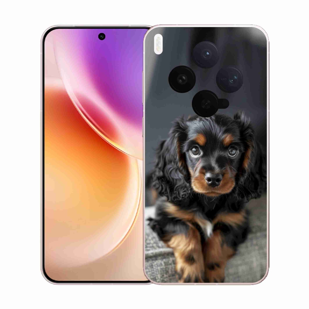 Zselés borítás mmCase a Vivo X300 5G-hez - aranyos hosszúszőrű tacskó