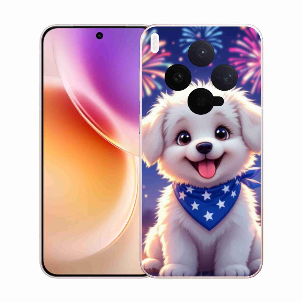 Zselés borítás mmCase a Vivo X300 5G-n - ünnepi kiskutya